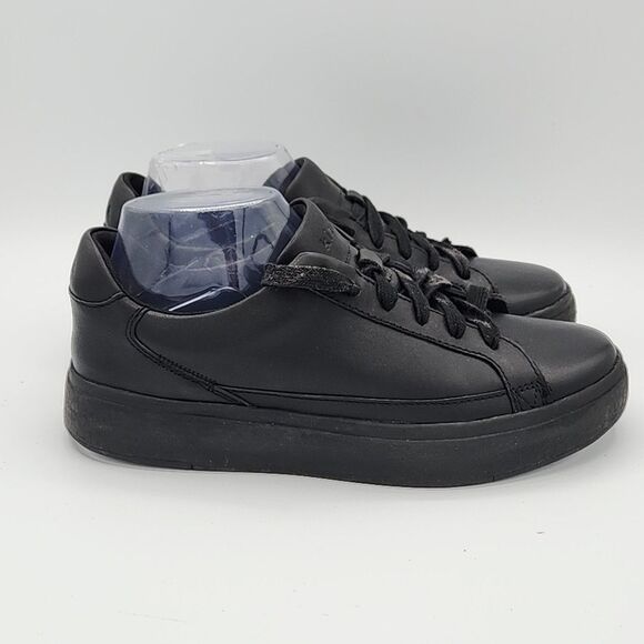 Kizik Vegas Hands Free Sneakers Walking Shoes Black Leather Mens 7 Womens 8.5 - Picture 5 of 8